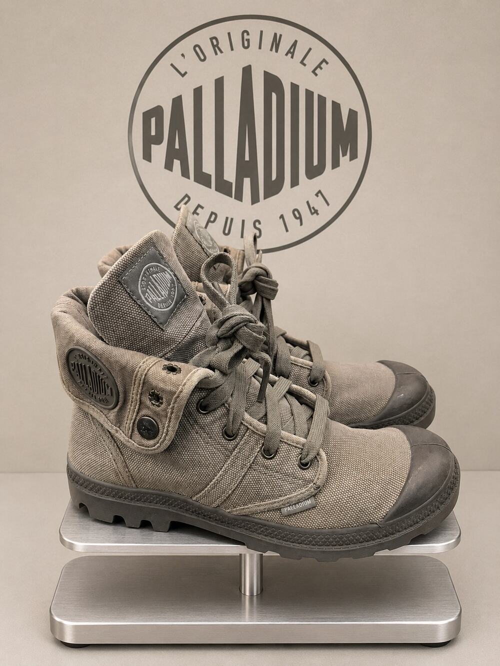 Palladium Pallabrouse Baggy Titanium Hi-Rise Canvas Boots US 8 EU 39.5